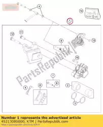 Aquí puede pedir pinza de freno trasera de KTM , con el número de pieza 45213080000: