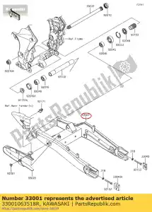 Kawasaki 33001063518R rami?-komp-hu?tawka, f.s. czarny - Dół