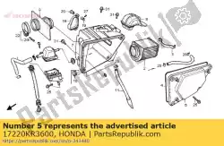 Ici, vous pouvez commander le couvercle du boîtier du filtre à air auprès de Honda , avec le numéro de pièce 17220KR3600: