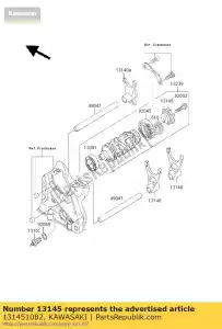 Kawasaki 131451082 cam-change drum - Bottom side