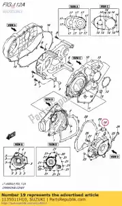 suzuki 1135011H10 deksel, magneto - Onderkant