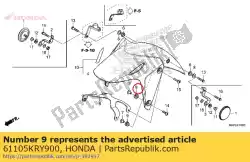 Qui puoi ordinare gomma, fr. Montaggio parafango da Honda , con numero parte 61105KRY900: