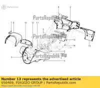656469, Piaggio Group, Stuur achterflens piaggio beverly bv zapm69 zapm69200 zapm69300, zapm69400 zapma20s zapma210 zapma2100 zapma2200 125 300 350 2010 2011 2012 2013 2014 2015 2016 2017 2018 2019 2020 2021 2022, Nieuw