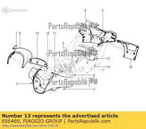 Piaggio Group 656469 handlebar rear flange - Bottom side