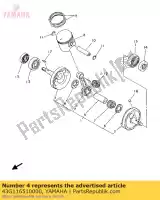 43G116510000, Yamaha, tige, connexion yamaha it yfs 200 1986 2000 2001 2002 2003 2004 2005 2006 2007, Nouveau