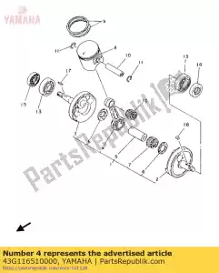 yamaha 43G116510000 tige, connexion - La partie au fond