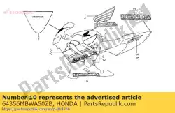 Aqui você pode pedir o listra a, l. Capuz inferior * em Honda , com o número da peça 64356MBWA50ZB: