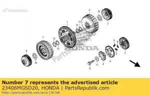 Honda 23406MGSD20 guide, deuxième engrenage d'embrayage - La partie au fond