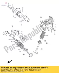 Suzuki 1285038201 arm, klep rocke - Onderkant