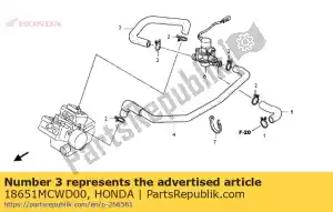 Honda 18651MCWD00 tube a, air injection con - Bottom side