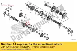 Here you can order the bush, 20mm from Honda, with part number 23462HB3000: