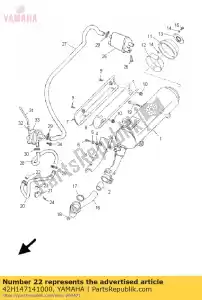 yamaha 42H147141000 junta, silenciador - Lado inferior