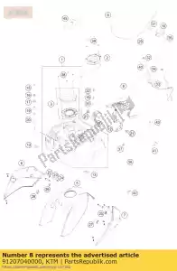 ktm 91207040000 assento - Lado inferior