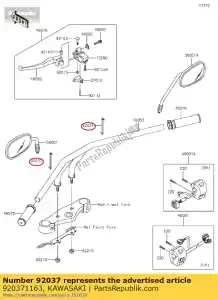 kawasaki 920371163 braçadeira, arnês traseiro z250-a3 - Lado inferior