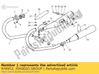 978953, Piaggio Group, rh exhaust pipe moto-guzzi nevada nevada classic ie v 750 2008 2009 2010, New