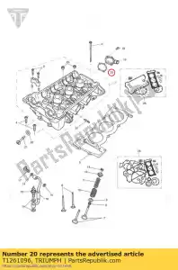 triumph T1261096 gasket water outlet casting - Bottom side