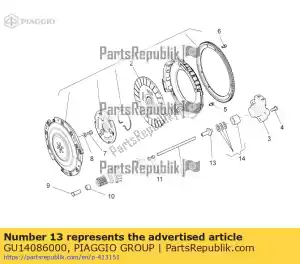 Piaggio Group GU14086000 cuerpo interno - Lado inferior