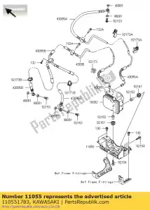 Kawasaki 110551783 suporte, abs - Lado inferior