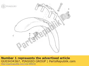 Piaggio Group GU03434367 front mudguard titanium - Bottom side