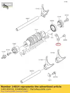 Kawasaki 140140018 plate-position - Bottom side