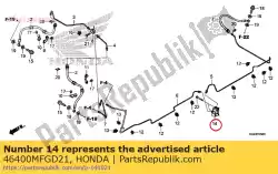 Ici, vous pouvez commander le pcv assy auprès de Honda , avec le numéro de pièce 46400MFGD21: