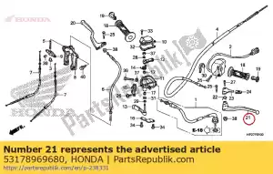 honda 53178969680 hefboom, l. stuurhendel - Onderkant