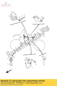 yamaha 932102100100 anel-o - Lado inferior