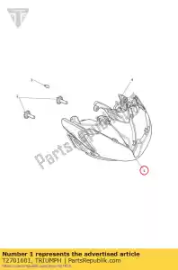 triumph T2701601 koplamp assy sym - Onderkant