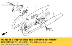 Aquí puede pedir articulación, ej. Tubo de Honda , con el número de pieza 18231KEN670: