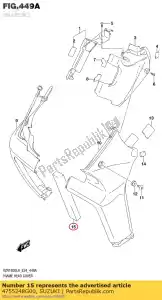 suzuki 4755248G00 coussin, cadre b - La partie au fond