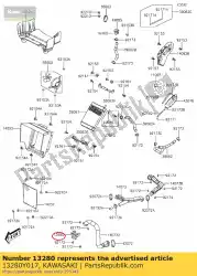 Aquí puede pedir soporte, conducto kvf300ccf de Kawasaki , con el número de pieza 13280Y017: