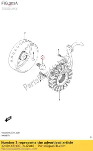 Suzuki 3249148H00 parafuso, magneto ro - Lado inferior