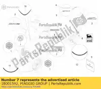 1B001592, Piaggio Group, schild piaggio mp zapta1200, zapta1201 500 2016 2017 2018 2019, Nowy