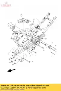 yamaha 901051011100 parafuso, flange - Lado inferior