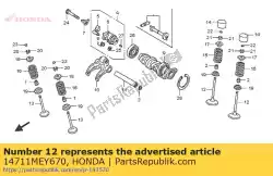 Tutaj możesz zamówić zawór, w. Od Honda , z numerem części 14711MEY670: