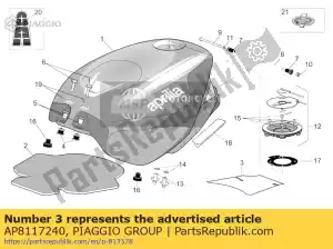 Piaggio Group AP8117240 fuel tank heat protection - Bottom side