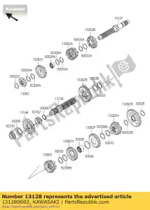 kawasaki 131280692 as-transmissie-uitgang bx250 - Onderkant