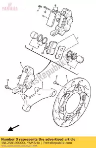 Yamaha 1NL258190000 colchete, compasso de calibre - Lado inferior