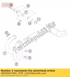 KTM 58405007400 tuyau d'échappement l / s 03 - La partie au fond