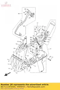 yamaha B671133F0000 kabel, katrol 2 - Onderkant