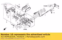 43190MGE006, Honda, bracket sub assy., rr. honda vfr  f crosstourer x dtc fd xd dct vfr1200fa vfr1200f 1200 , New