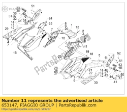 Aprilia 653147, Lewe zabezpieczenie boczne, OEM: Aprilia 653147