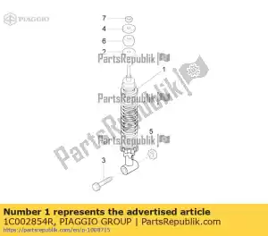 Piaggio Group 1C002854R complete achterschokbreker - Onderkant