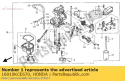 Tutaj możesz zamówić zestaw uszczelek od Honda , z numerem części 16010KCE670: