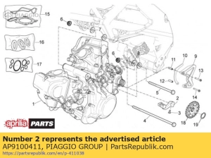 aprilia AP9100411 gear lever - Bottom side