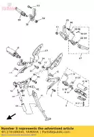 4FL274100000, Yamaha, conjunto reposapiés delantero (izquierda) yamaha tzr 125, Nuevo