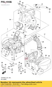 suzuki 1387348G00 buis, afvoer - Onderkant