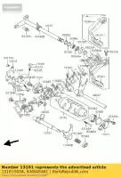 13161S004, Kawasaki, alavanca-comp-mudança sha kawasaki kfx400 400 , Novo