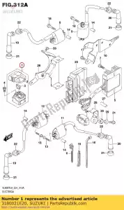 Suzuki 3180021E20 relé, arrancador - Lado inferior