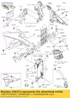 1403712826C, Kawasaki, screen,lh,ebony kawasaki kx  d c kx85 lw sw big wheel kx85ii 85 , New